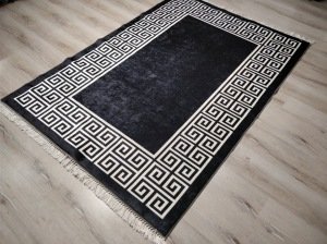 YamalıHome Style Viva7009 Siyah Kareli 120x180 cm Baskı Kilim