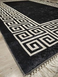 YamalıHome Style Viva7009 Siyah Kareli 120x180 cm Baskı Kilim