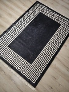 YamalıHome Style Viva7009 Siyah Kareli 120x180 cm Baskı Kilim