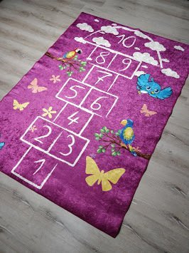 YamalıHome Style C001 Mor Seksek Desenli 120x180 cm Çocuk Halısı