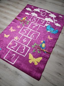 YamalıHome Style C001 Mor Seksek Desenli 120x180 cm Çocuk Halısı