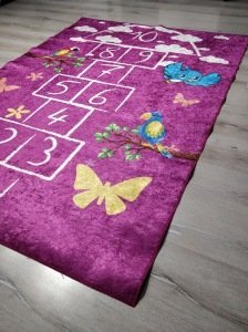 YamalıHome Style C001 Mor Seksek Desenli 120x180 cm Çocuk Halısı