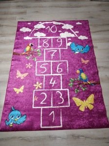 YamalıHome Style C001 Mor Seksek Desenli 120x180 cm Çocuk Halısı