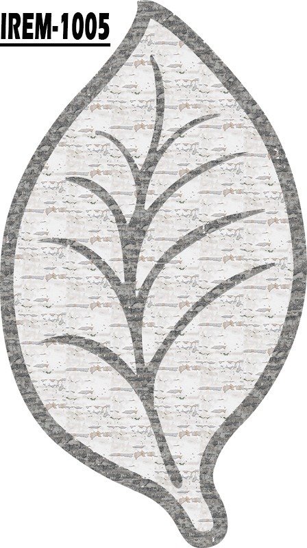 YAMALI home İrem 1005Gri 80x140 cm Yaprak Şekilli Halı