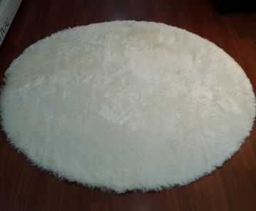 Doğuş Tavşan Tüyü Beyaz 140x140cm Yuvarlak Halı