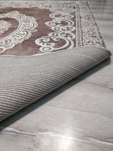 YamalıHome Bambu Halı K208 Krem Kahve 140x200 cm Pratik Halı