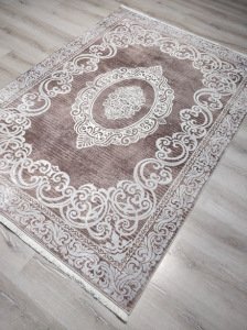 YamalıHome Bambu Halı K208 Krem Kahve 140x200 cm Pratik Halı