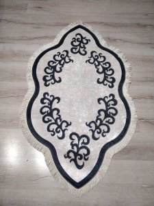 YAMALI home İrem 1021Siyah Beyaz 80x140 cm Şekilli Halı