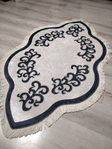 YAMALI home İrem 1021Siyah Beyaz 80x140 cm Şekilli Halı