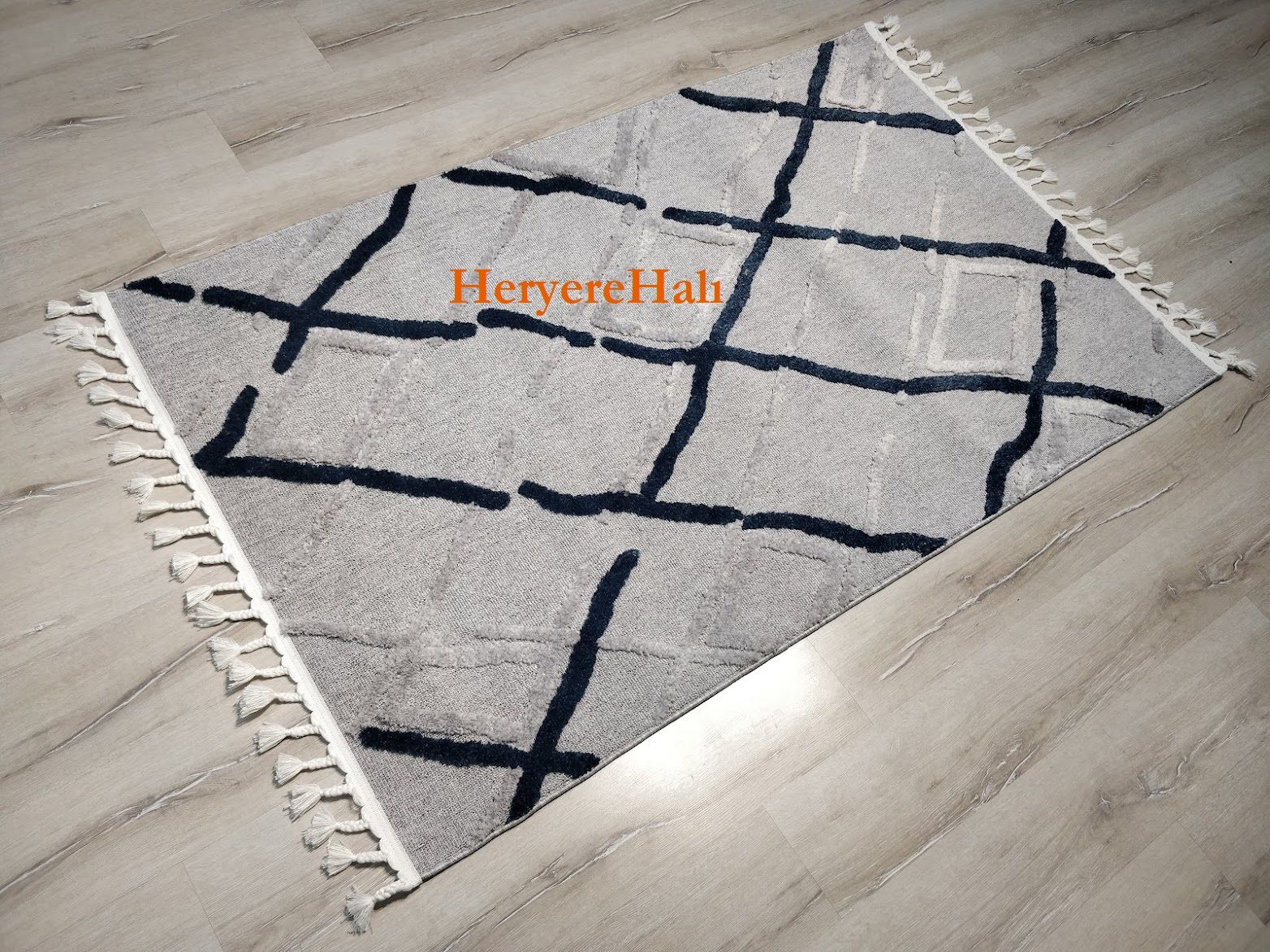 Eko Halı Terazzo TRZ03 Gri Lacivert İskandinav Halı 120x180 cm