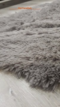YAMALI home Tavşan Tüyü Gri Post Halı 70x200 cm