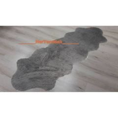 YAMALI home Tavşan Tüyü Gri Post Halı 70x200 cm