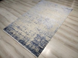 Yamalı Home Hermes  8610 Mavi 160x230 cm Saçaklı Salon Halısı