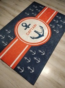 YamalıHome Style C016 Lacivert Çapa Desenli 120x180 cm Çocuk Halısı