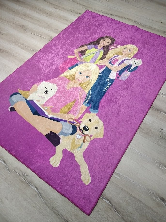 YamalıHome Style C006 Mor Barbie Desenli 120x180 cm Çocuk Halısı