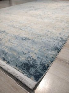 Yamalı Home Hermes  8680 Mavi 160x230 cm Saçaklı Salon Halısı
