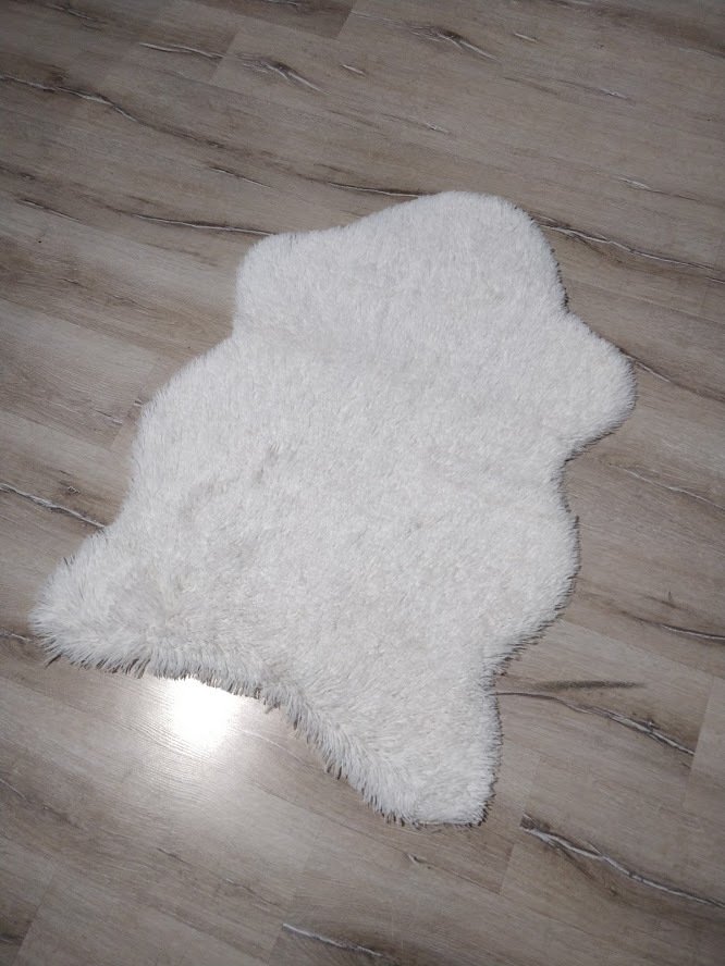 YAMALI home Tavşan Tüyü Beyaz Post Halı 70x100 cm