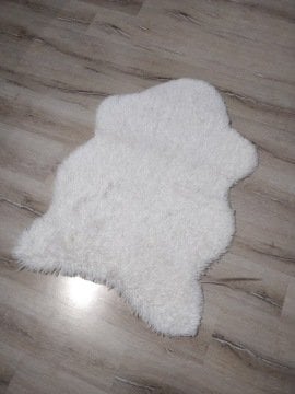 YAMALI home Tavşan Tüyü Beyaz Post Halı 70x100 cm