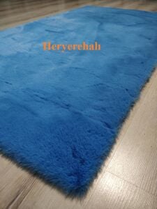 Mucize Tavşan Süet Taban GTMavi Post Halı 80x150 cm