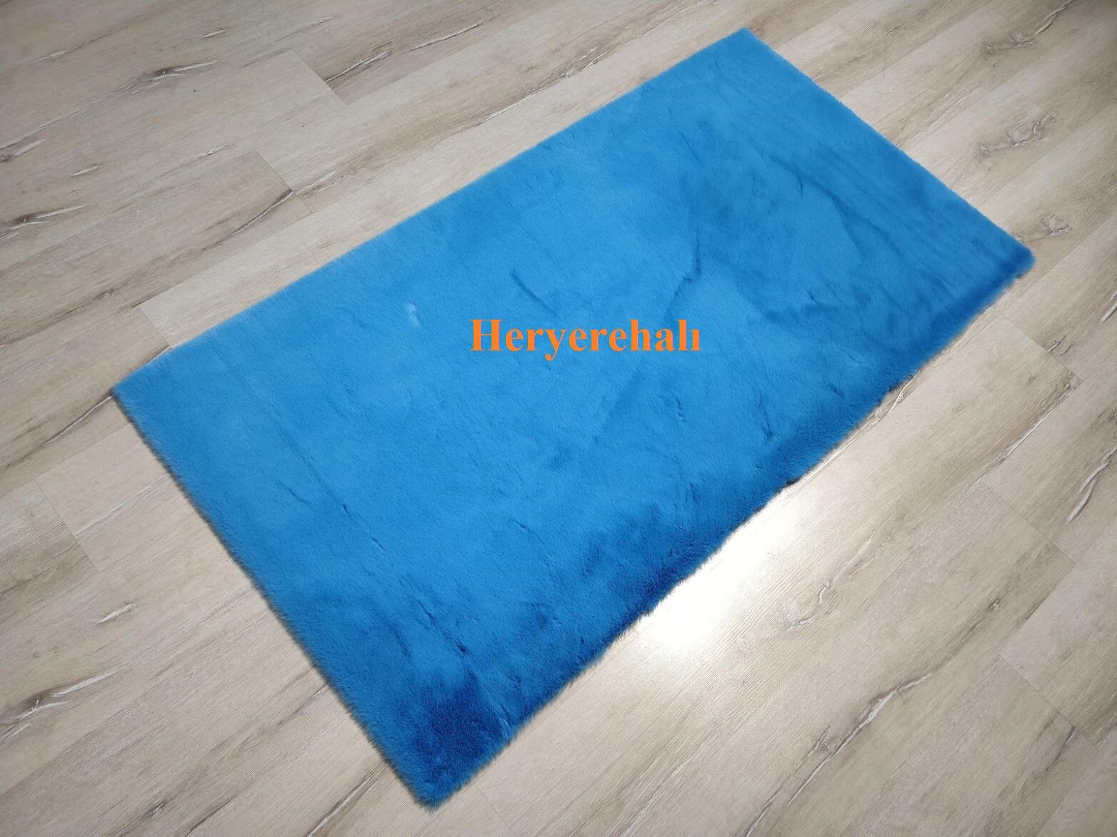 Mucize Tavşan Süet Taban GTMavi Post Halı 80x150 cm