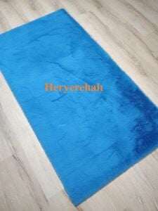 Mucize Tavşan Süet Taban GTMavi Post Halı 80x150 cm