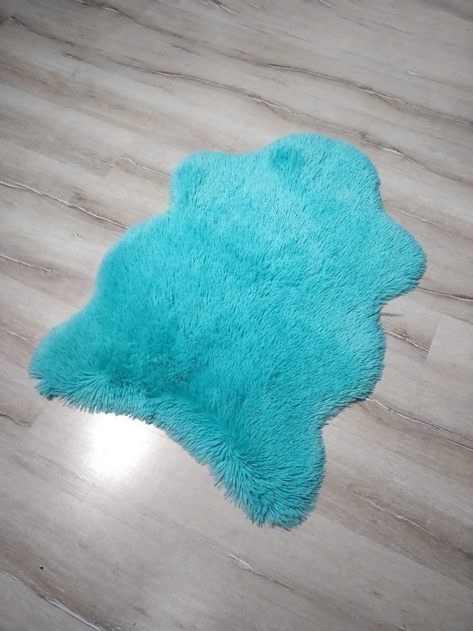 Doğuş Tavşan Tüyü Turkuaz Post Halı 70x100 cm