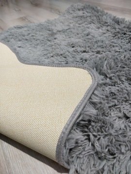 YamalıHome Tavşan Tüyü Gri 80x200 cm Peluş Post Halı