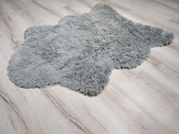 YamalıHome Tavşan Tüyü Gri 80x200 cm Peluş Post Halı