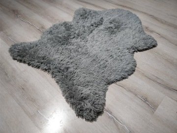 YamalıHome Tavşan Tüyü Gri 80x200 cm Peluş Post Halı