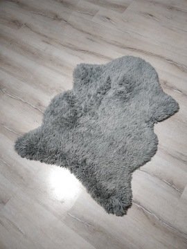 YamalıHome Tavşan Tüyü Gri 80x200 cm Peluş Post Halı
