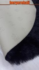 Yamalı Home Tavşan Tüyü Siyah 140x140cm Yuvarlak Halı