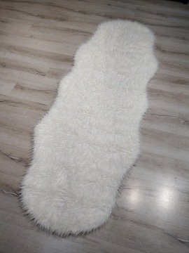 YamalıHome Peluş Halı APost Beyaz 75x200cm Post Halı