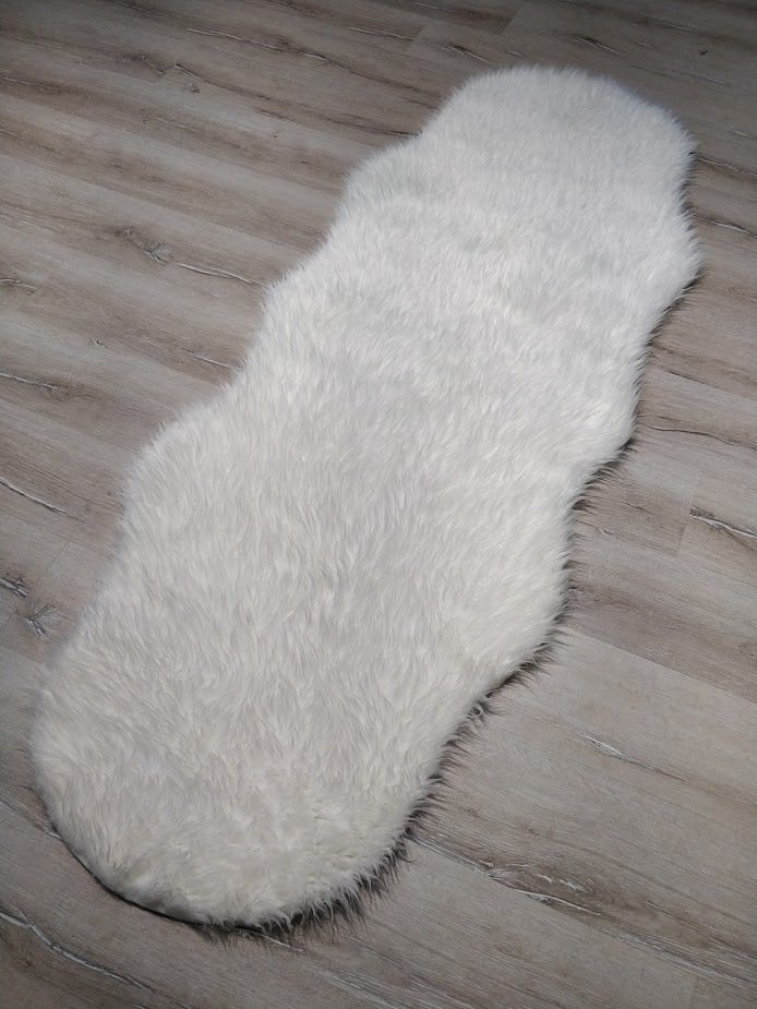 YamalıHome Peluş Halı APost Beyaz 75x200cm Post Halı
