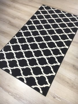 Doğuş Halı Milano DM2101 Siyah Beyaz 80x140cm Kaymaz Halı