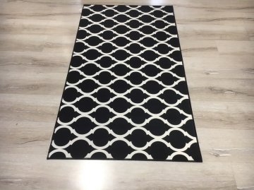 Doğuş Halı Milano DM2101 Siyah Beyaz 80x140cm Kaymaz Halı