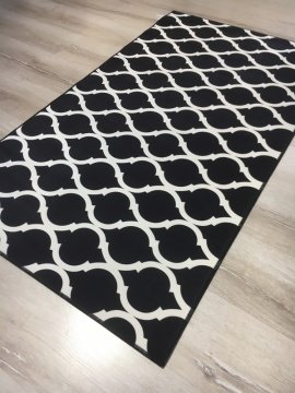 Doğuş Halı Milano DM2101 Siyah Beyaz 80x140cm Kaymaz Halı