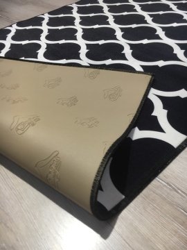 Doğuş Halı Milano DM2101 Siyah Beyaz 80x140cm Kaymaz Halı