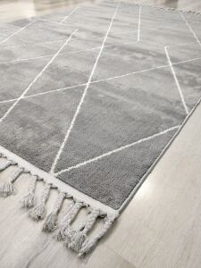 Eko Halı Urban URB02 Gri Beyaz Kilim Desenli Halı 160x230 cm