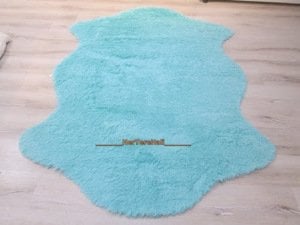 Doğuş Tavşan Tüyü Turkuaz Post Halı 70x100 cm