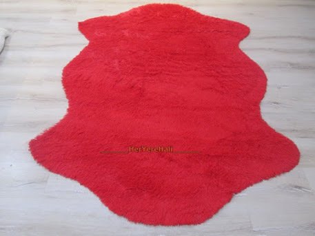 Yamalı Home Tavşan Tüyü Kırmızı Post Halı 80x140 cm