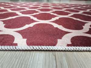 YamalıHome Fas Krem Bordo Halı 80x150 cm