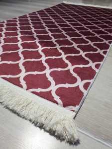 YamalıHome Fas Krem Bordo Halı 80x150 cm