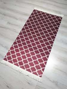 YamalıHome Fas Krem Bordo Halı 80x150 cm