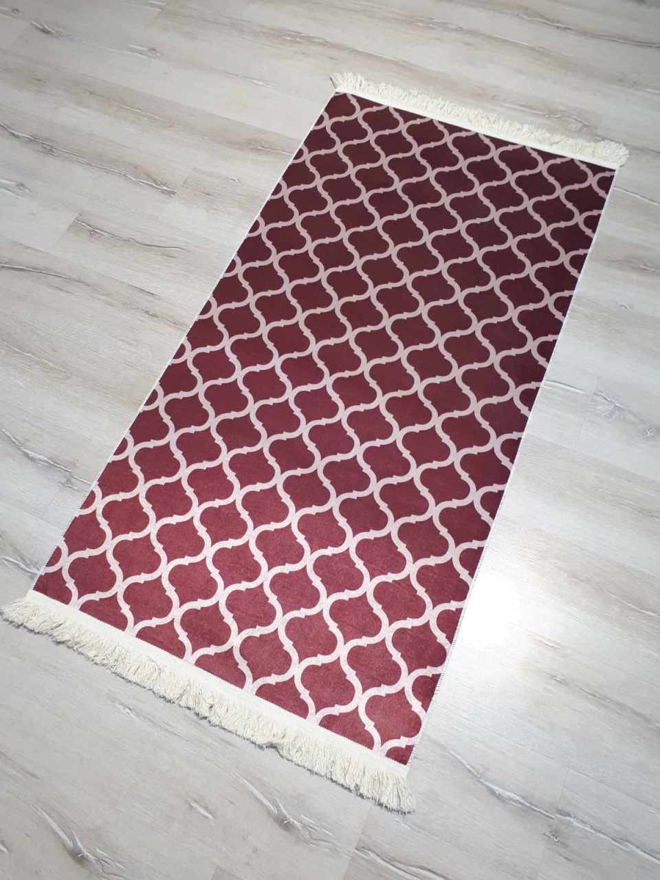 YamalıHome Fas Krem Bordo Halı 80x150 cm