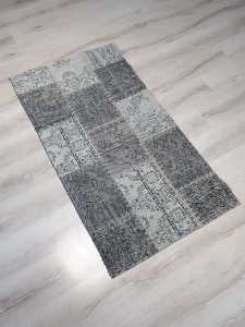 Türkmen Halı Vintage Mood 3205A Gri 80X150cm Patchwork Kilim