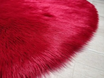 YamalıHome Peluş Halı APost Kırmızı 100x150cm Oval Peluş Halı