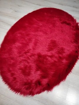 YamalıHome Peluş Halı APost Kırmızı 150x200cm Oval Peluş Halı