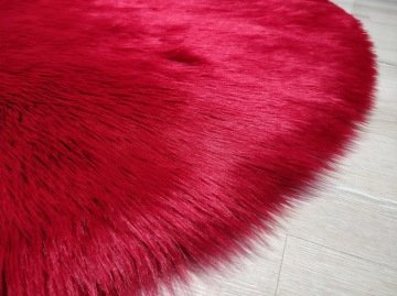 YamalıHome Peluş Halı APost Kırmızı 150x200cm Oval Peluş Halı