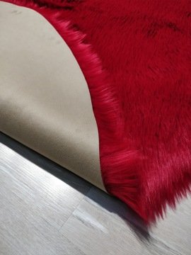 YamalıHome Peluş Halı APost Kırmızı 150x200cm Oval Peluş Halı
