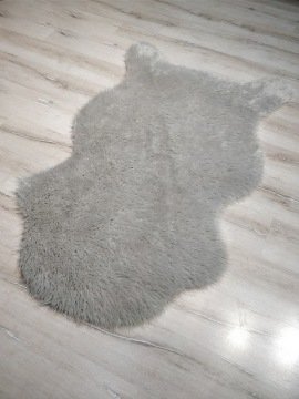 YamalıHome Peluş Halı APost Gri 100x150cm Peluş Post Halı